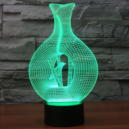 7 Color Discoloration Creative Visual Stereo Lamp Desk Lamp Night Light, Bird In The Cage Style