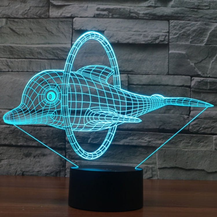 7 Color Discoloration Creative Visual Stereo Lamp Desk Lamp Night Light, Dolphin Jump Style