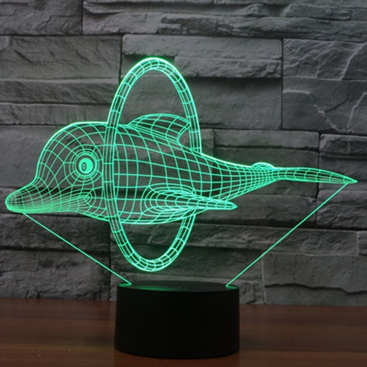 7 Color Discoloration Creative Visual Stereo Lamp Desk Lamp Night Light, Dolphin Jump Style