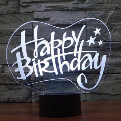 7 Color Discoloration Creative Visual Stereo Lamp Desk Lamp Night Light, Happy Birthday Style