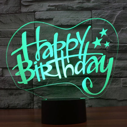 7 Color Discoloration Creative Visual Stereo Lamp Desk Lamp Night Light, Happy Birthday Style