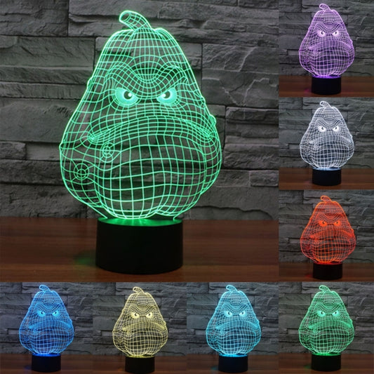 7 Color Discoloration Creative Visual Stereo Lamp Desk Lamp Night Light, White Gourd Style