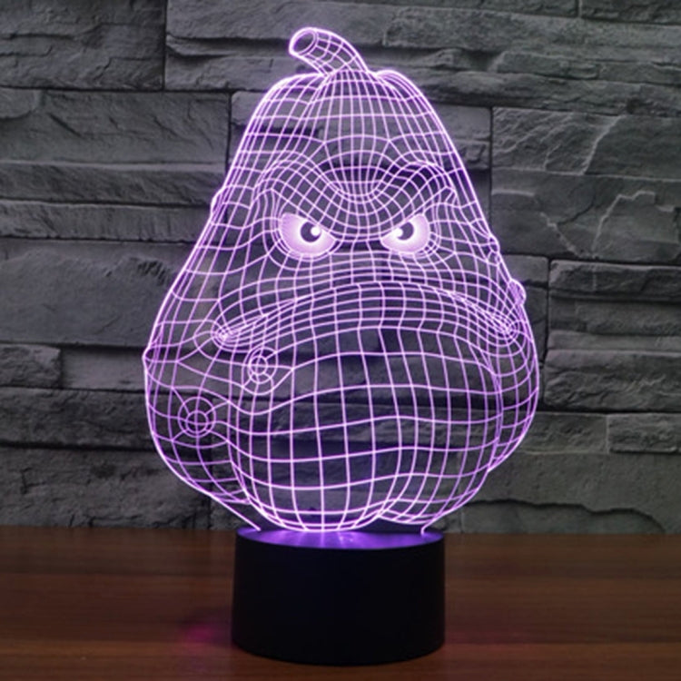 7 Color Discoloration Creative Visual Stereo Lamp Desk Lamp Night Light, White Gourd Style