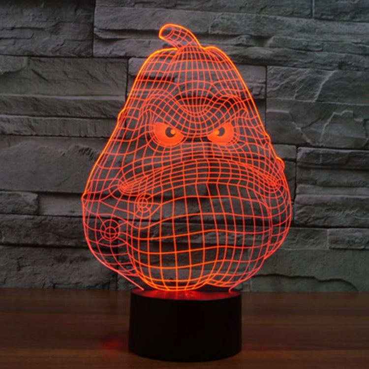 7 Color Discoloration Creative Visual Stereo Lamp Desk Lamp Night Light, White Gourd Style