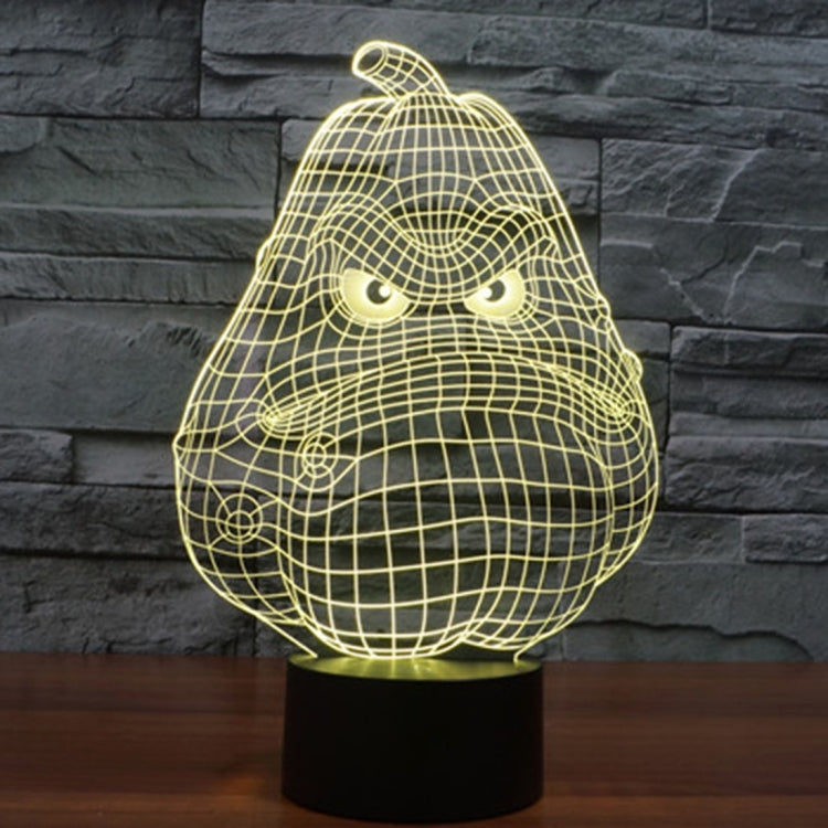 7 Color Discoloration Creative Visual Stereo Lamp Desk Lamp Night Light, White Gourd Style