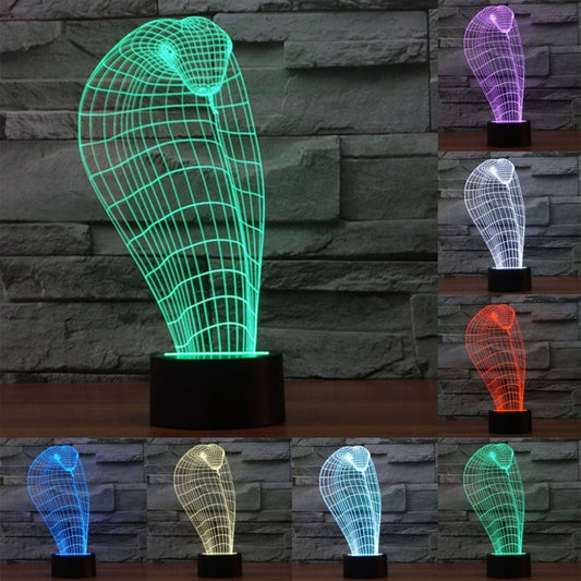 7 Color Discoloration Creative Visual Stereo Lamp Desk Lamp Night Light, Cobra Style