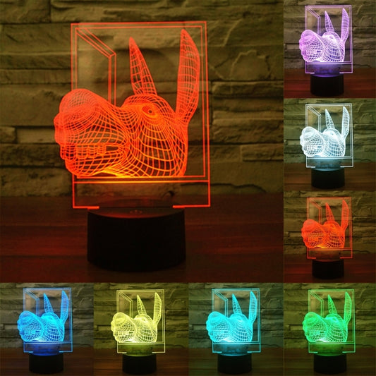 7 Colour Discoloration Creative Visual Stereo Lamp Desk Lamp Night Light, Donkey Shape