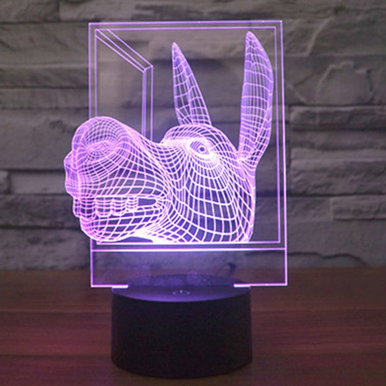 7 Colour Discoloration Creative Visual Stereo Lamp Desk Lamp Night Light, Donkey Shape
