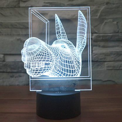 7 Colour Discoloration Creative Visual Stereo Lamp Desk Lamp Night Light, Donkey Shape