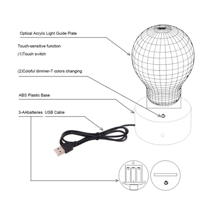 7 Colour Discoloration Creative Visual Stereo Lamp Desk Lamp Night Light, Donkey Shape