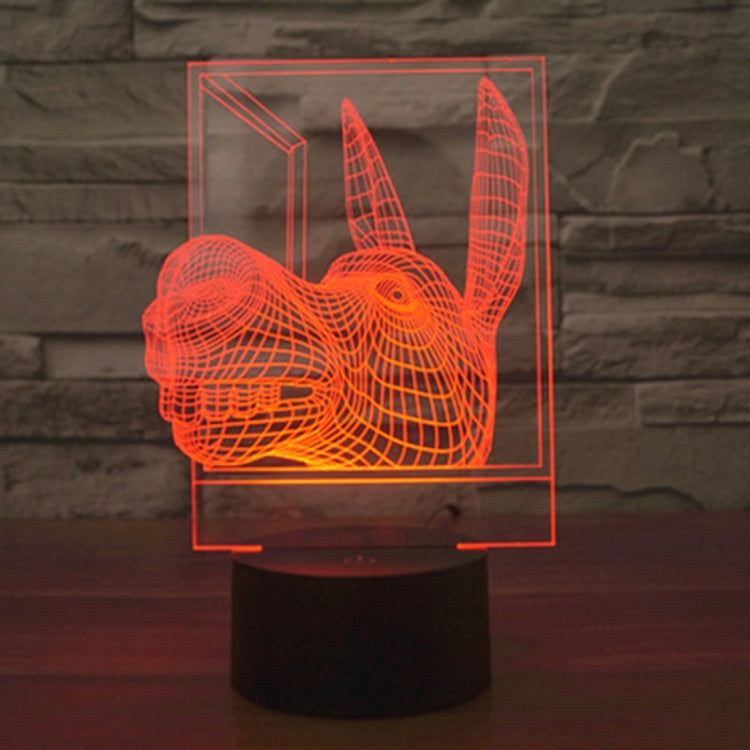 7 Colour Discoloration Creative Visual Stereo Lamp Desk Lamp Night Light, Donkey Shape