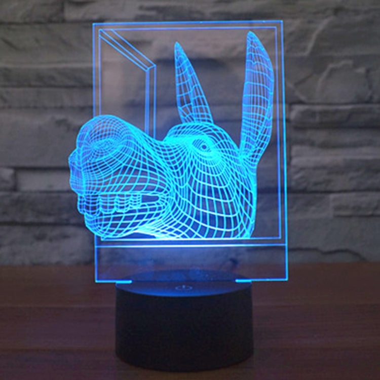 7 Colour Discoloration Creative Visual Stereo Lamp Desk Lamp Night Light, Donkey Shape