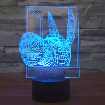 7 Colour Discoloration Creative Visual Stereo Lamp Desk Lamp Night Light, Donkey Shape