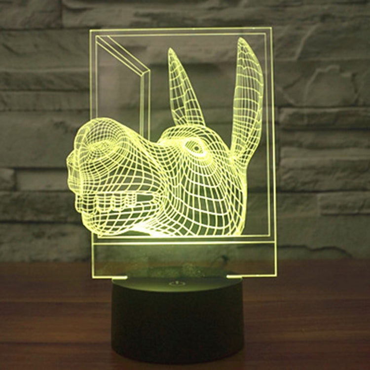 7 Colour Discoloration Creative Visual Stereo Lamp Desk Lamp Night Light, Donkey Shape