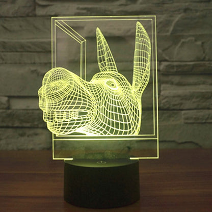 7 Colour Discoloration Creative Visual Stereo Lamp Desk Lamp Night Light, Donkey Shape