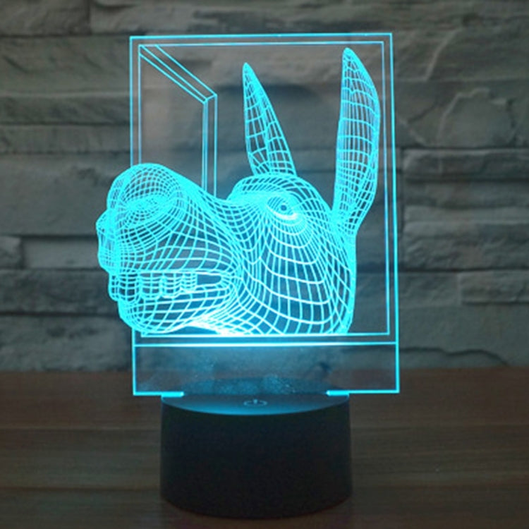 7 Colour Discoloration Creative Visual Stereo Lamp Desk Lamp Night Light, Donkey Shape