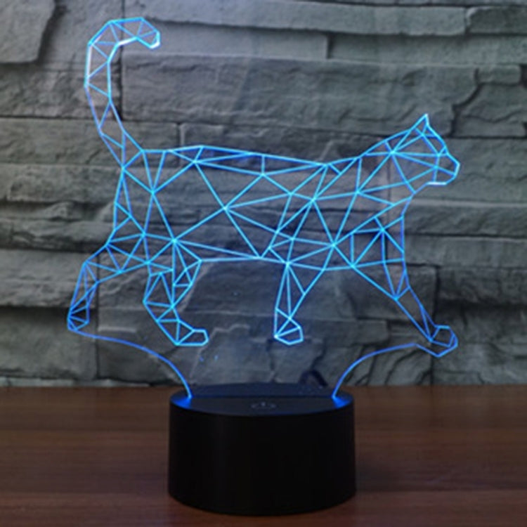 7 Colour Discoloration Creative Visual Stereo Lamp Desk Lamp Night Light, Walking Cat Shape