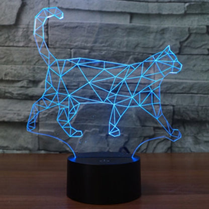 7 Colour Discoloration Creative Visual Stereo Lamp Desk Lamp Night Light, Walking Cat Shape
