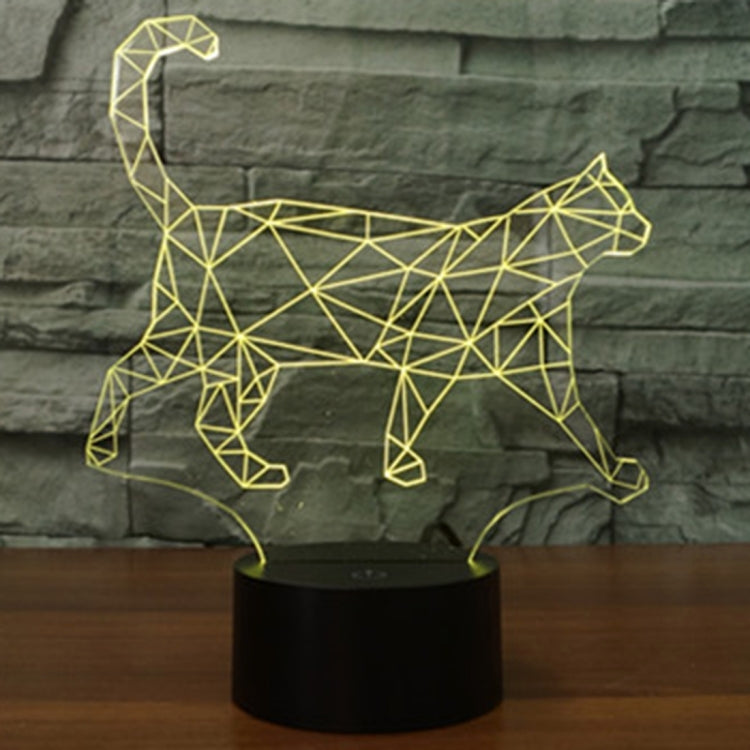 7 Colour Discoloration Creative Visual Stereo Lamp Desk Lamp Night Light, Walking Cat Shape