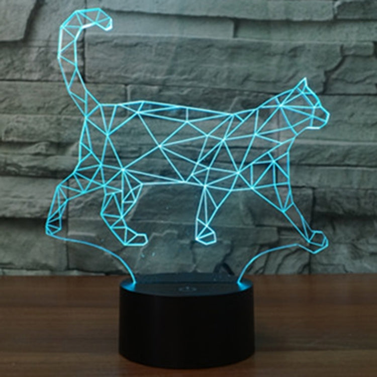 7 Colour Discoloration Creative Visual Stereo Lamp Desk Lamp Night Light, Walking Cat Shape