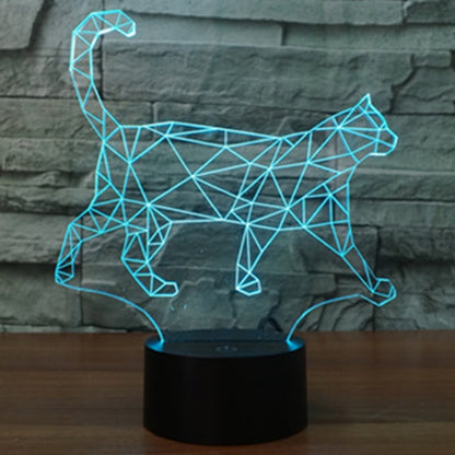 7 Colour Discoloration Creative Visual Stereo Lamp Desk Lamp Night Light, Walking Cat Shape