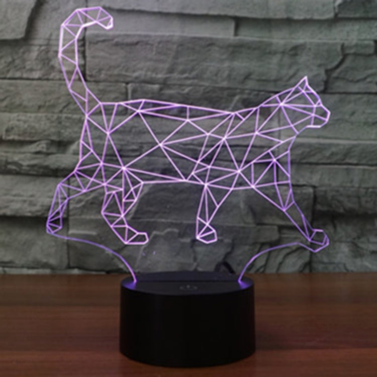 7 Colour Discoloration Creative Visual Stereo Lamp Desk Lamp Night Light, Walking Cat Shape