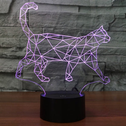 7 Colour Discoloration Creative Visual Stereo Lamp Desk Lamp Night Light, Walking Cat Shape