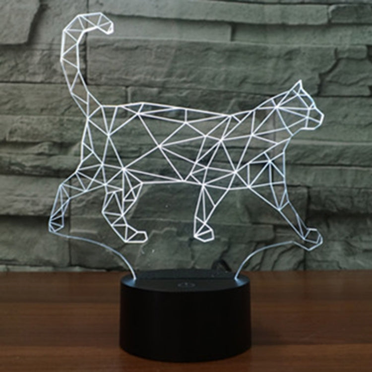 7 Colour Discoloration Creative Visual Stereo Lamp Desk Lamp Night Light, Walking Cat Shape