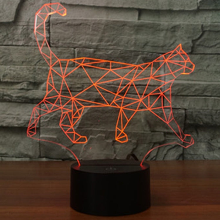 7 Colour Discoloration Creative Visual Stereo Lamp Desk Lamp Night Light, Walking Cat Shape