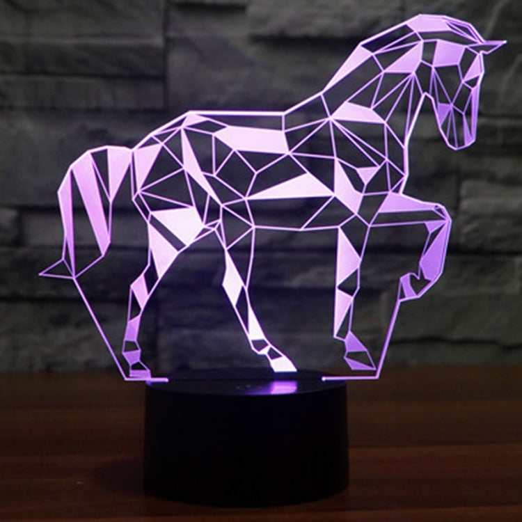 7 Color Discoloration Creative Visual Stereo Lamp Desk Lamp Night Light, Horse Shape