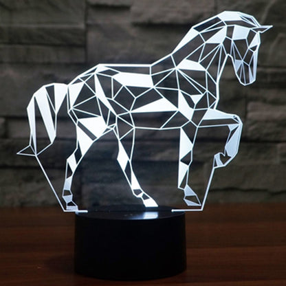 7 Color Discoloration Creative Visual Stereo Lamp Desk Lamp Night Light, Horse Shape