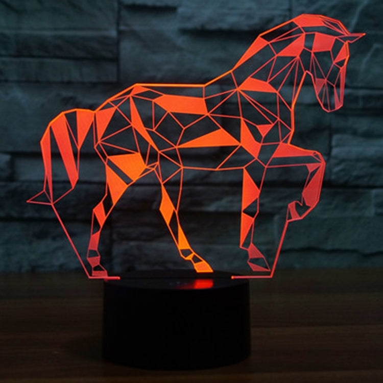 7 Color Discoloration Creative Visual Stereo Lamp Desk Lamp Night Light, Horse Shape