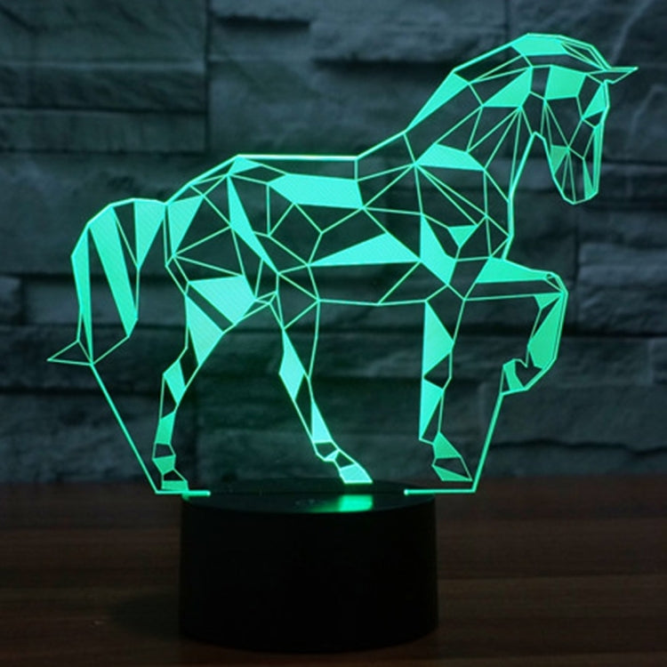 7 Color Discoloration Creative Visual Stereo Lamp Desk Lamp Night Light, Horse Shape