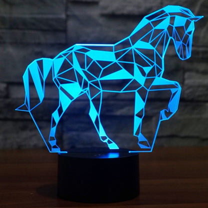 7 Color Discoloration Creative Visual Stereo Lamp Desk Lamp Night Light, Horse Shape