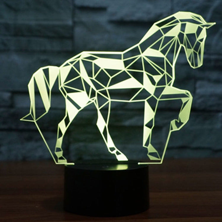 7 Color Discoloration Creative Visual Stereo Lamp Desk Lamp Night Light, Horse Shape
