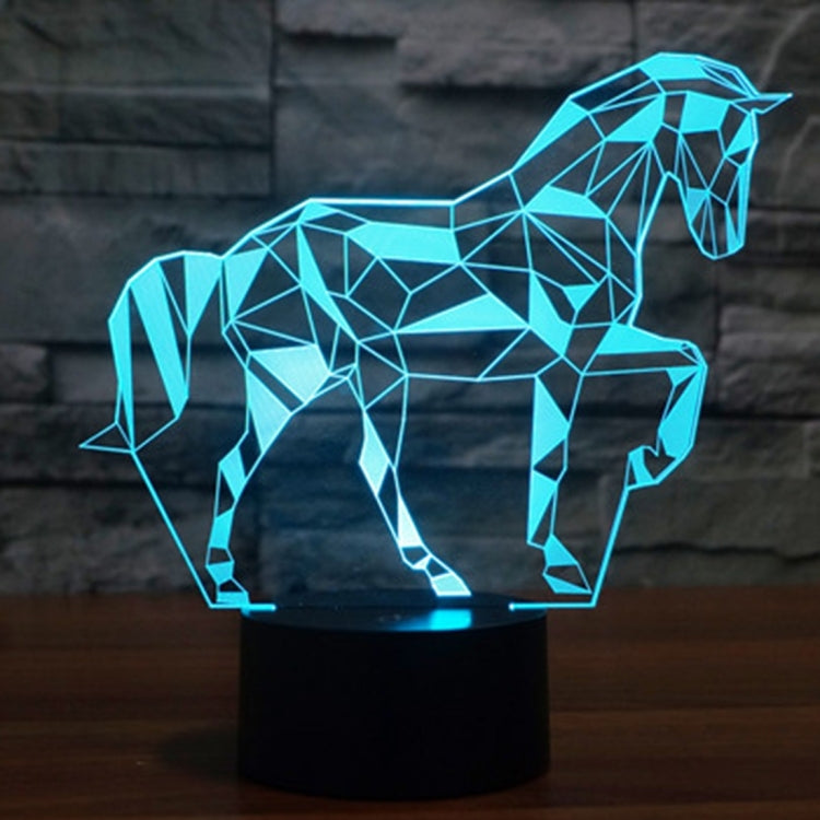 7 Color Discoloration Creative Visual Stereo Lamp Desk Lamp Night Light, Horse Shape