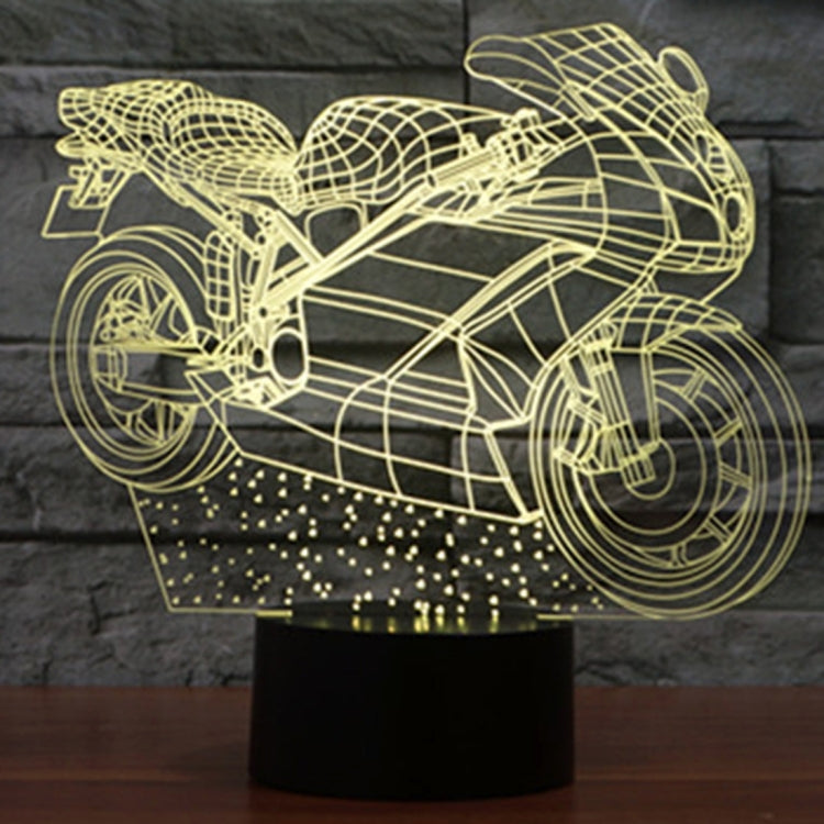 7 Colour Discoloration Creative Visual Stereo Lamp Desk Lamp Night Light, Motorcycle Shape