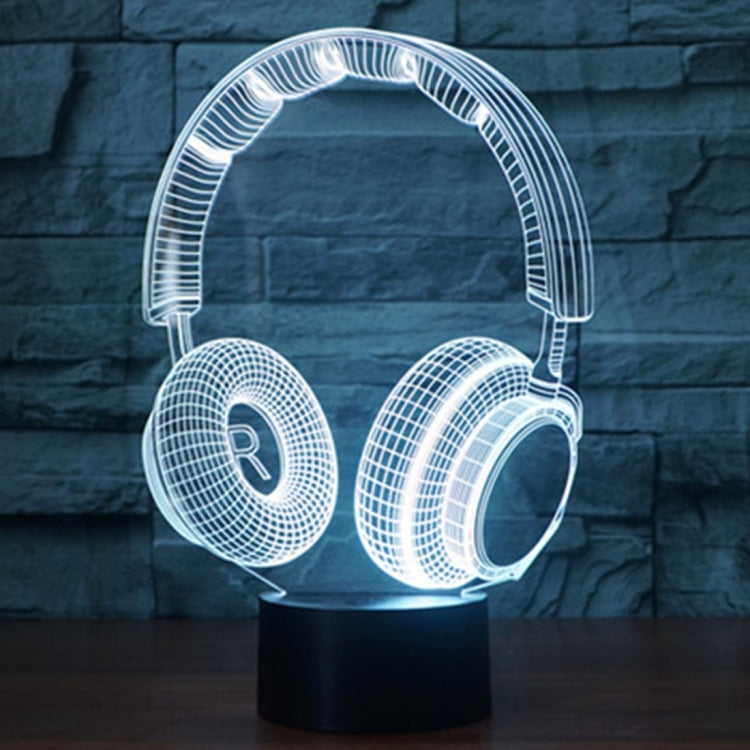 7 Colour Discoloration Creative Visual Stereo Lamp Desk Lamp Night Light, Headset Shape