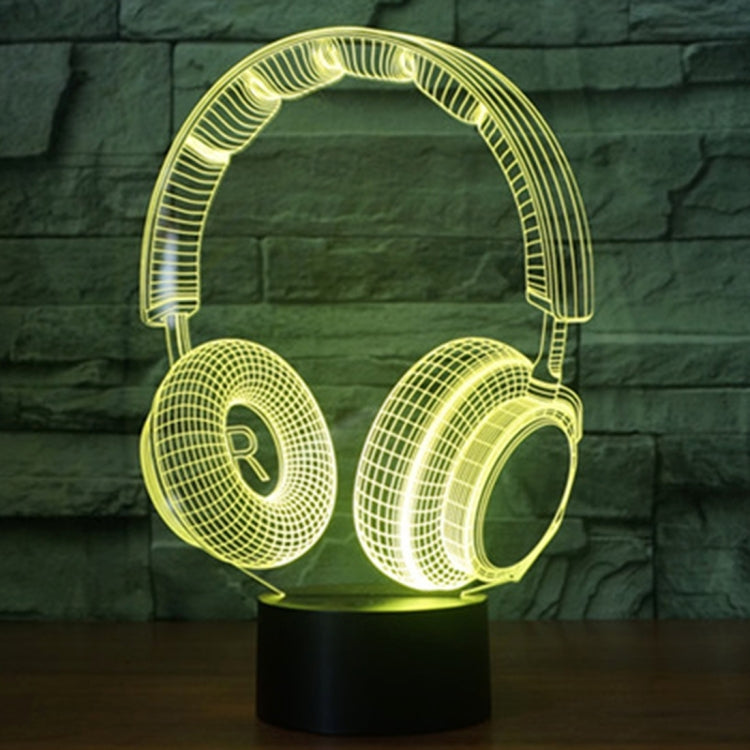 7 Colour Discoloration Creative Visual Stereo Lamp Desk Lamp Night Light, Headset Shape