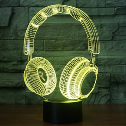 7 Colour Discoloration Creative Visual Stereo Lamp Desk Lamp Night Light, Headset Shape
