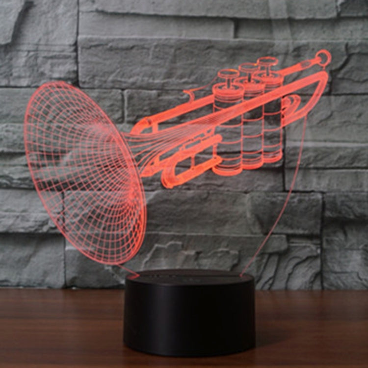 7 Colour Discoloration Creative Visual Stereo Lamp Desk Lamp Night Light, Trumpet Shape
