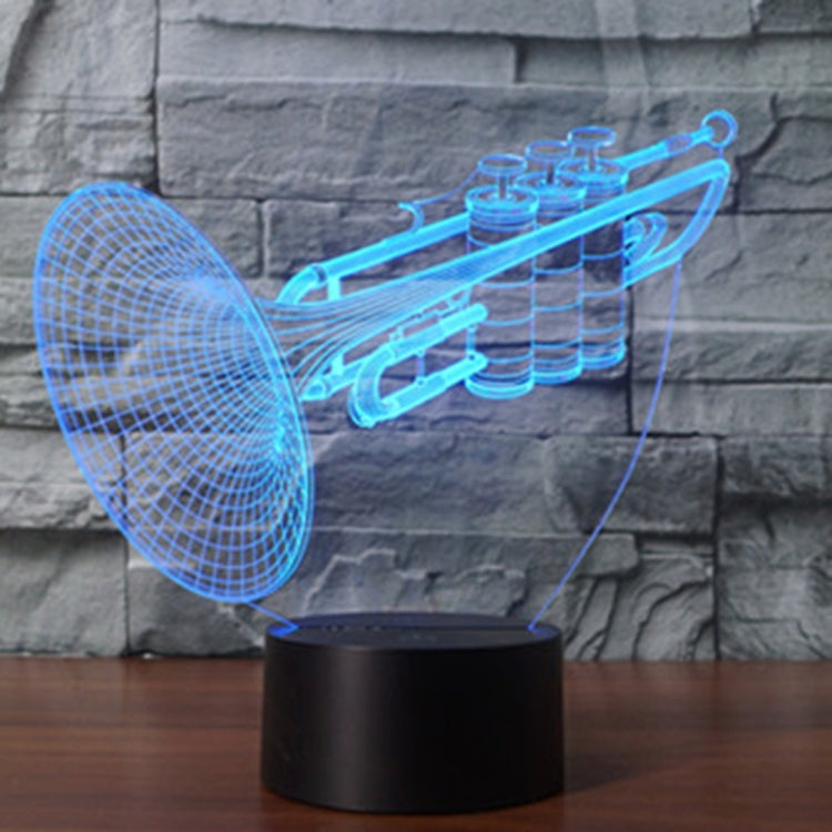 7 Colour Discoloration Creative Visual Stereo Lamp Desk Lamp Night Light, Trumpet Shape