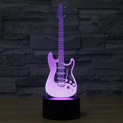 7 Color Discoloration Creative Visual Stereo Lamp Desk Lamp Night Light, Electric Guitar Shape