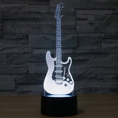 7 Color Discoloration Creative Visual Stereo Lamp Desk Lamp Night Light, Electric Guitar Shape