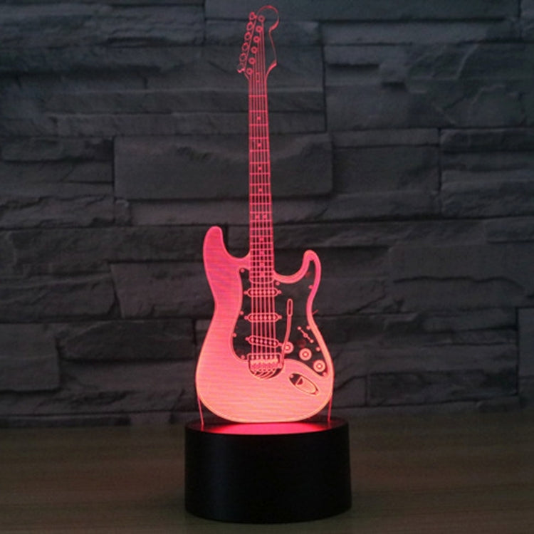 7 Color Discoloration Creative Visual Stereo Lamp Desk Lamp Night Light, Electric Guitar Shape