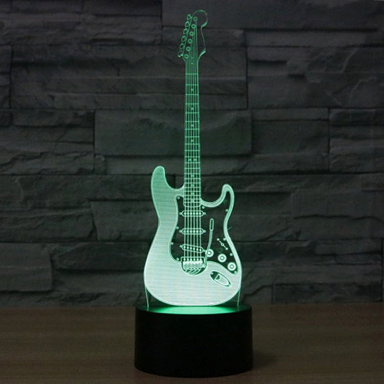 7 Color Discoloration Creative Visual Stereo Lamp Desk Lamp Night Light, Electric Guitar Shape