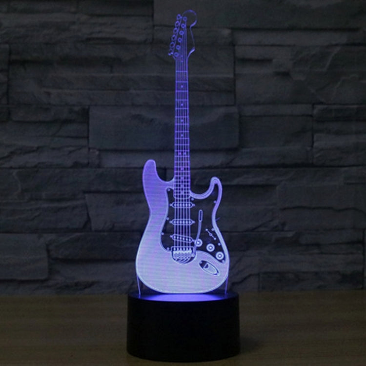 7 Color Discoloration Creative Visual Stereo Lamp Desk Lamp Night Light, Electric Guitar Shape