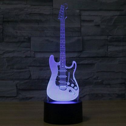 7 Color Discoloration Creative Visual Stereo Lamp Desk Lamp Night Light, Electric Guitar Shape