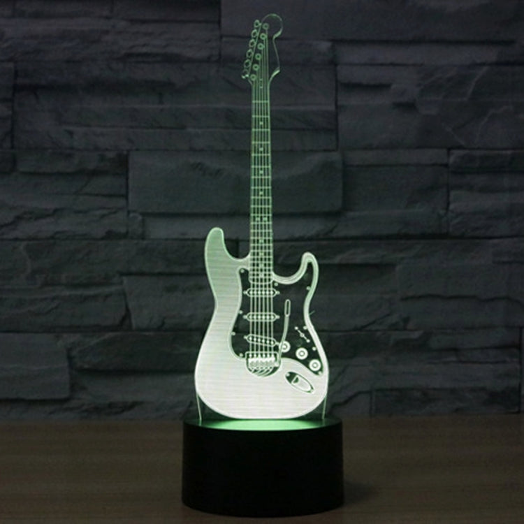 7 Color Discoloration Creative Visual Stereo Lamp Desk Lamp Night Light, Electric Guitar Shape