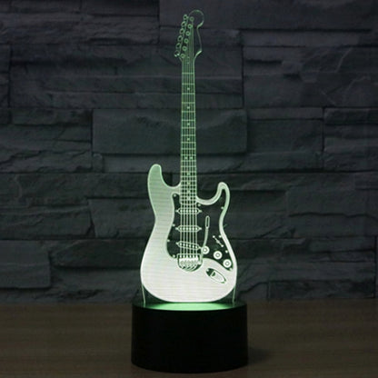7 Color Discoloration Creative Visual Stereo Lamp Desk Lamp Night Light, Electric Guitar Shape